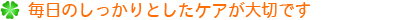 毎日のケアが大切